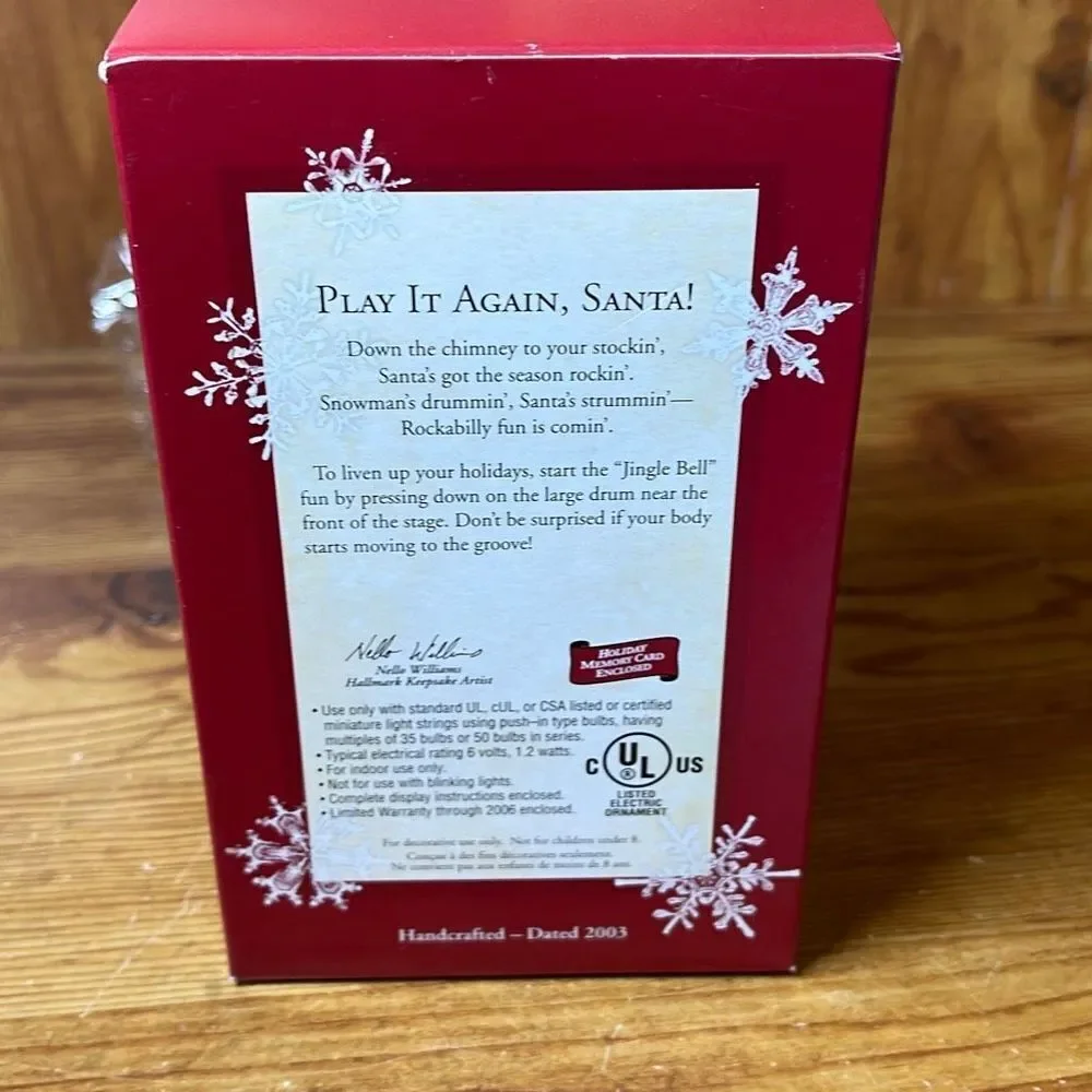 Hallmark Keepsake Ornament 2003 Play it Again, Santa! Movement Magic and‎ Sound
